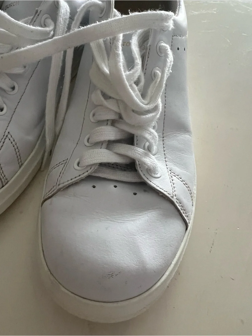 Tory Burch White Sneakers with Gold Snake-Print Accent